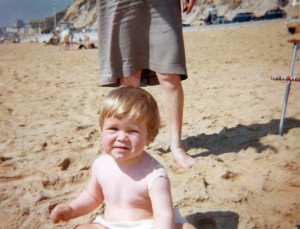 baby mike on the beach