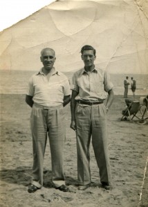 grandad and tony on the beach
