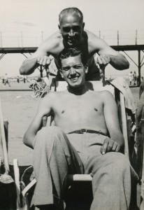 grandad and tony on the beach 2