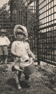 mum with watering can